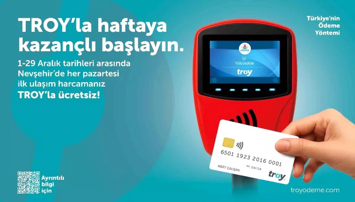 Nevşehir’de TROY Kart Sahiplerine Ücretsiz Ulaşım Fırsatı