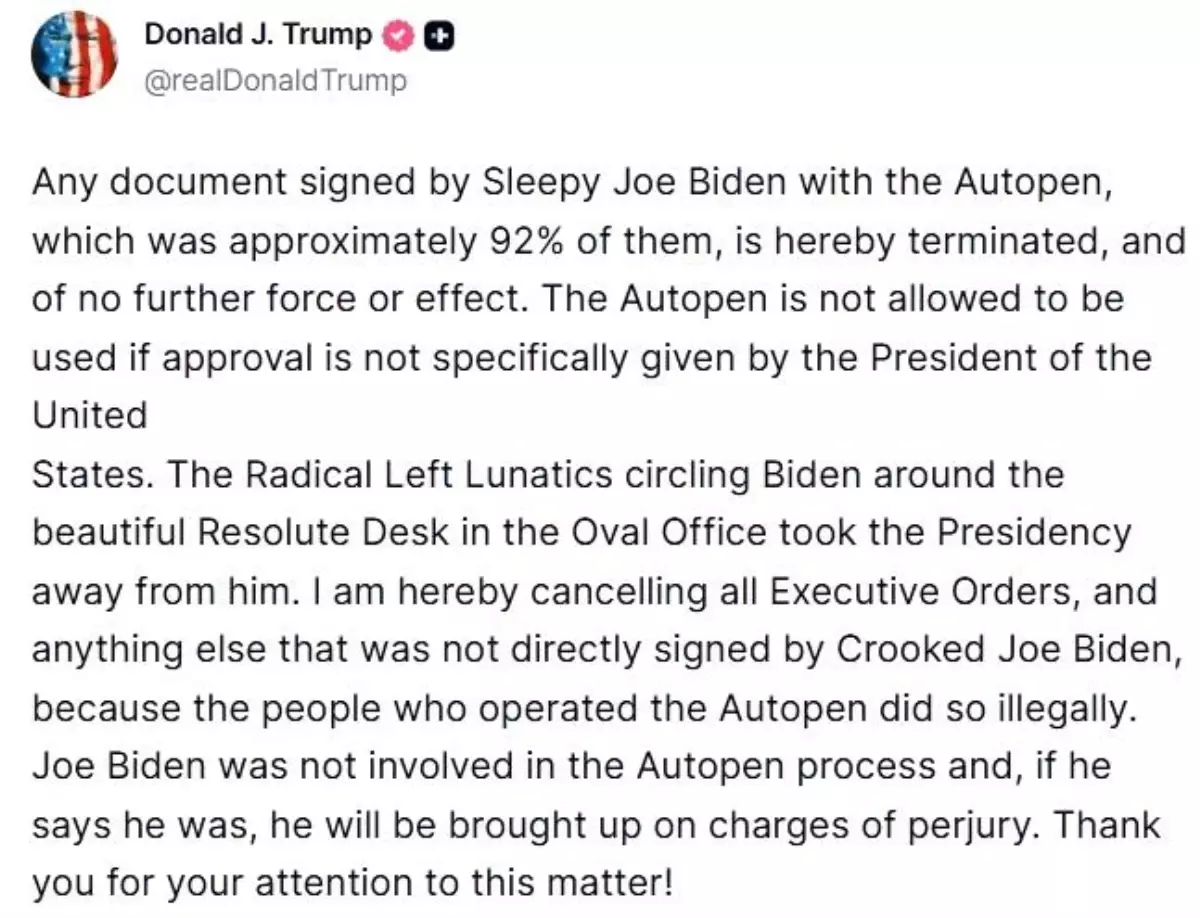 Trump’tan Biden’a İptal Açıklaması