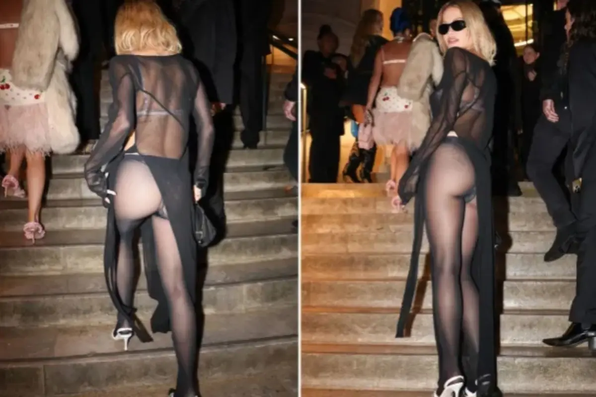 Ünlü Şarkıcı Rita Ora, Şeffaf Siyah Elbisesiyle Paris’i Salladı