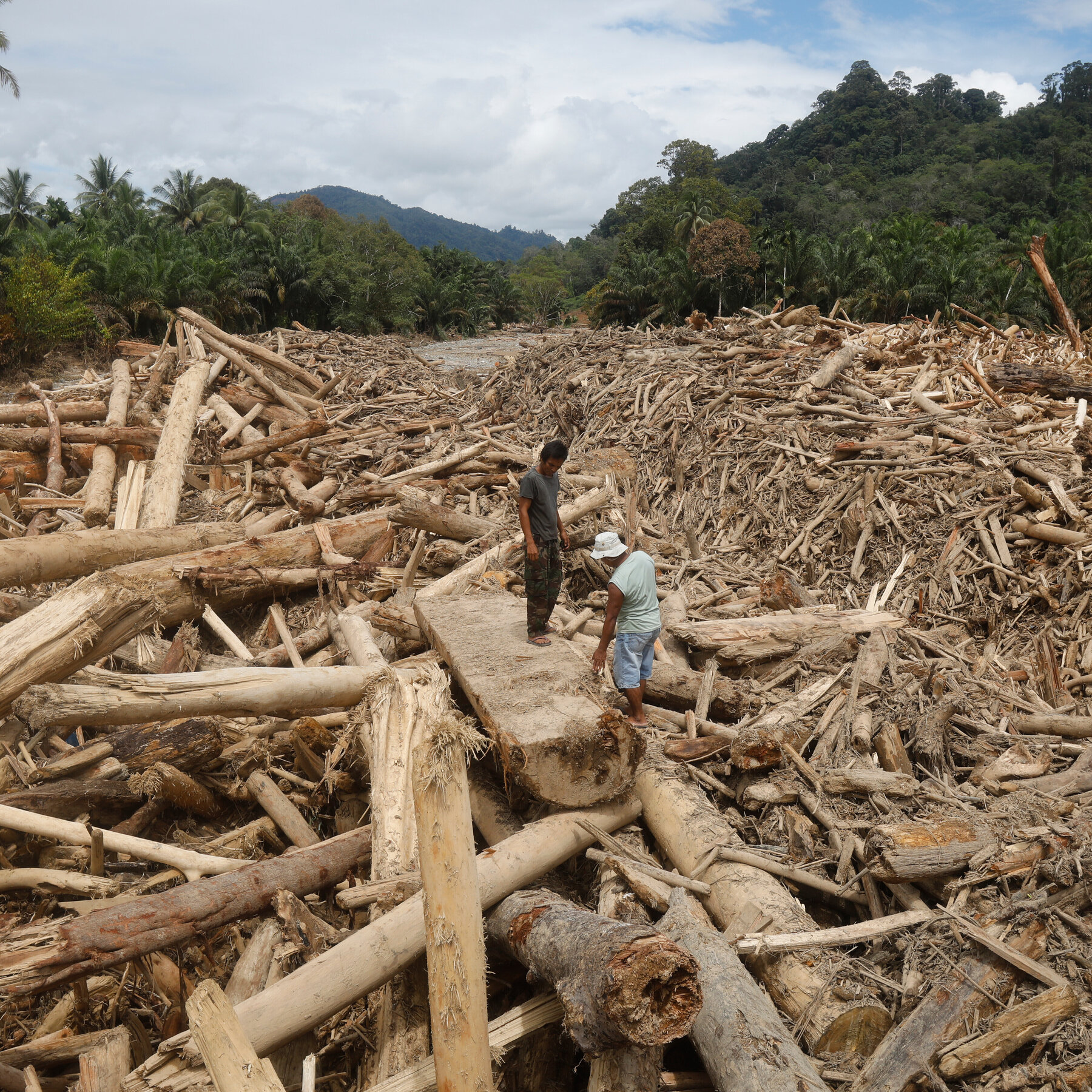 Storm Floodwaters in Indonesia Turned Logs Into Floating Projectiles