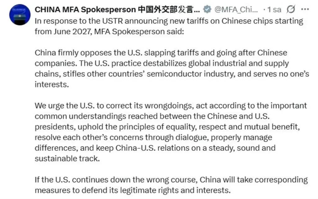 ABD’nin Çin’e Yarı İletken Gümrük Vergisi