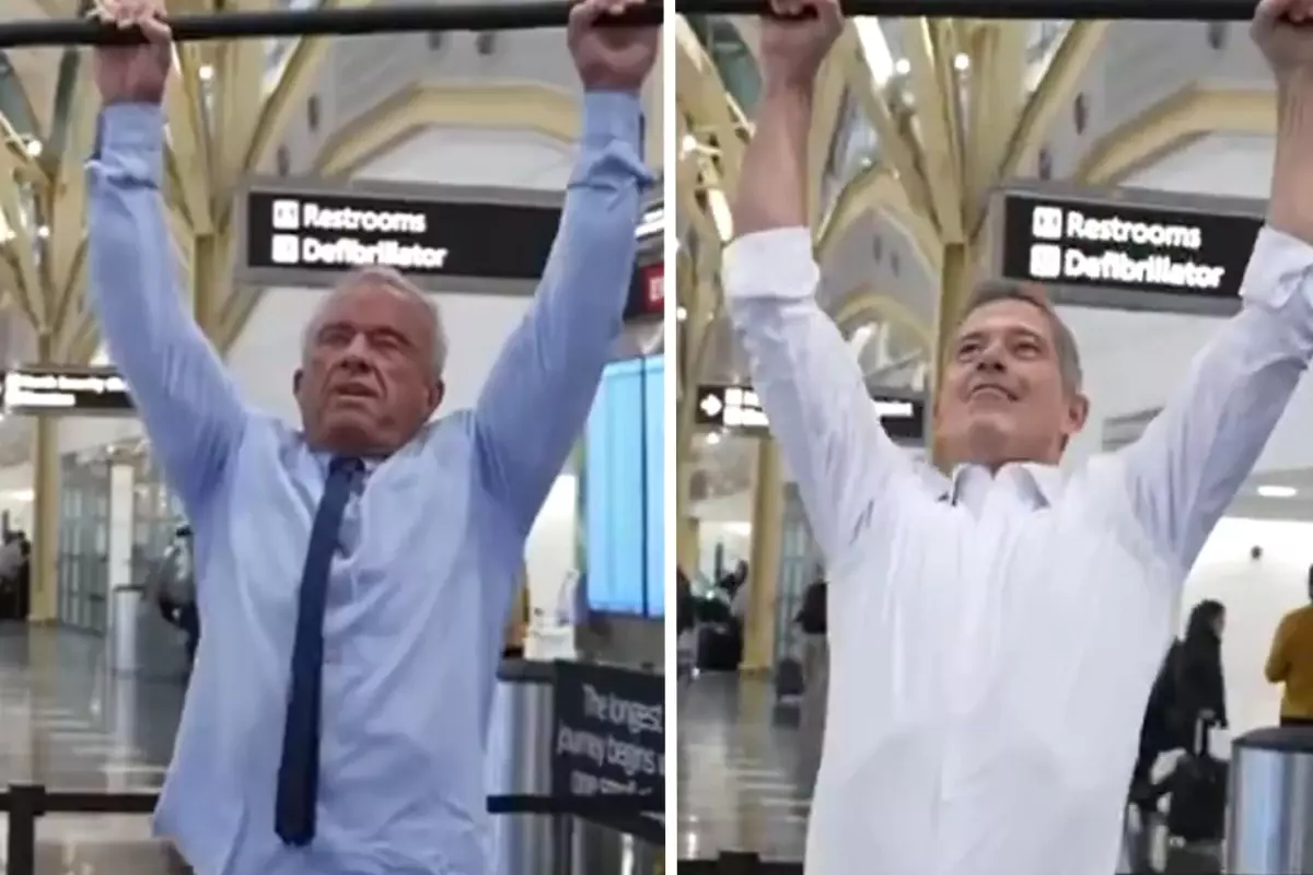 ABD’li bakanlar havalimanında barfiks yarışına girdi