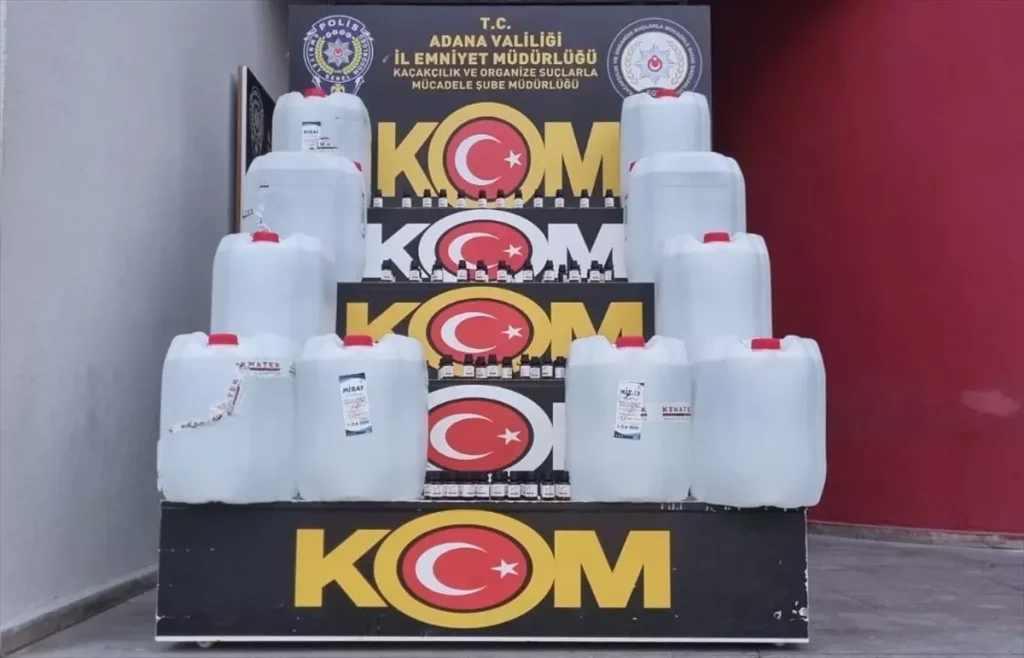 Yılbaşı Öncesi Adana’da 300 Litre Kaçak Alkol Operasyonu