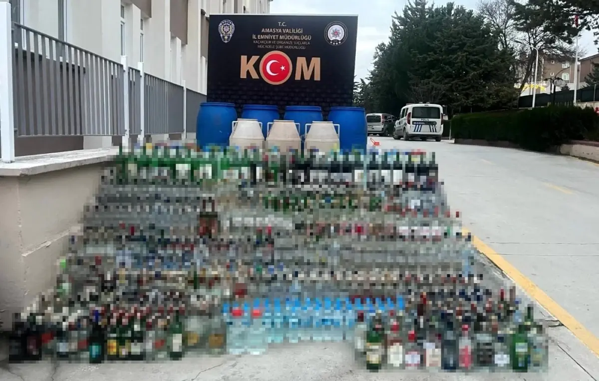 Merzifon’da Kaçak Alkol Operasyonu
