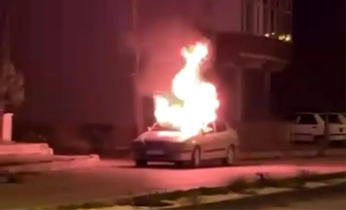 Amasya’da Otomobil Alev Alev Yandı