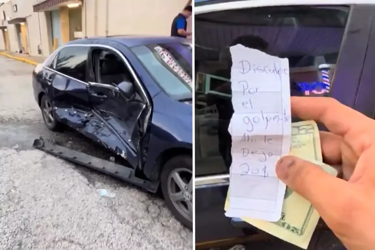 Arabayı hurdaya çevirip 20 dolar bırakan adamın videosu sosyal medyada patladı