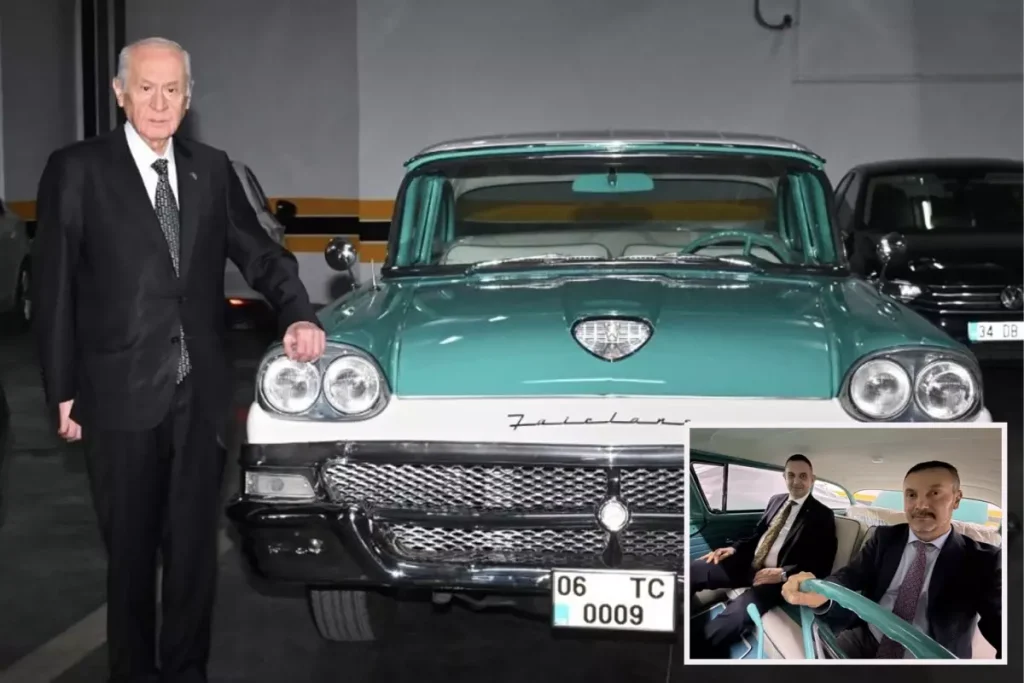 Bahçeli, Klasik 1958 Ford Fairlane’ı MYK Üyesi Teoman’a Hediye Etti