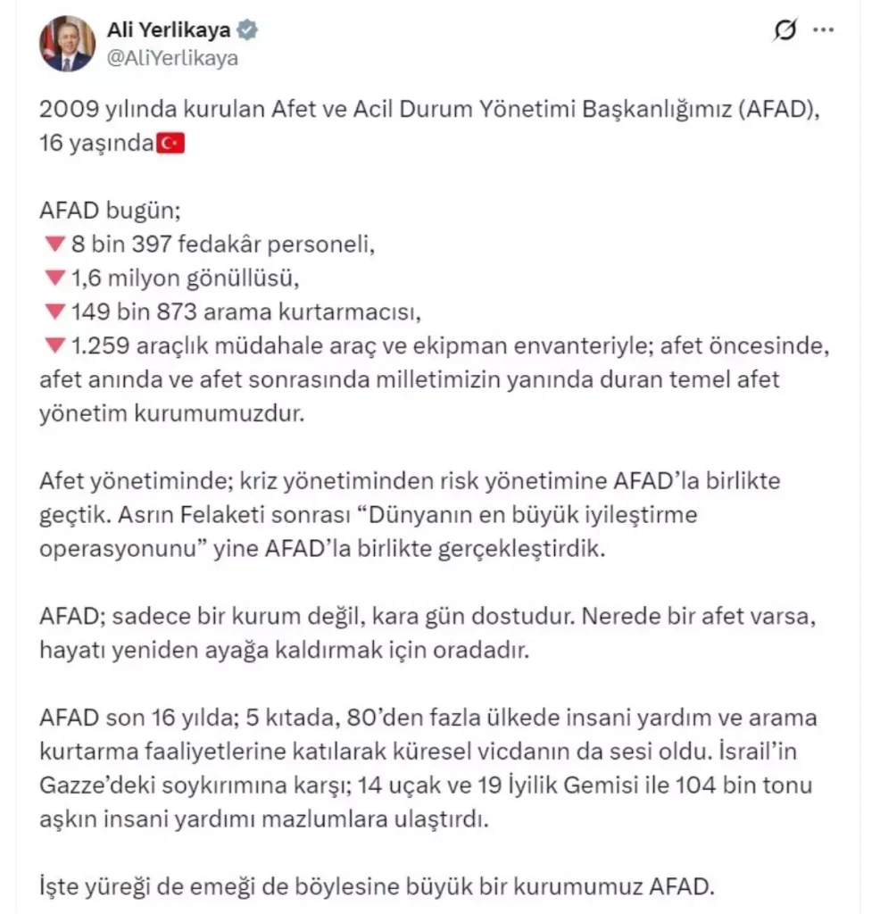 AFAD, 16. Yılında Küresel Vicdanın Sesi
