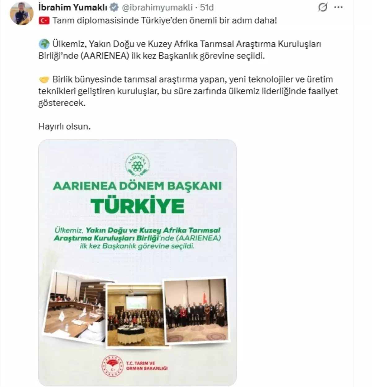 Türkiye AARIENEA Başkanlığına Seçildi