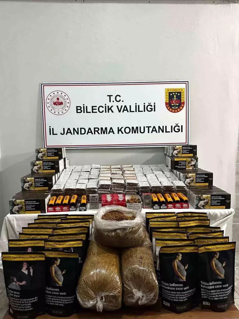 Bileciçte Kâcak Tütün Operasyonu: Jandarma 20 Bin Makaron ve 12 Kg Tütün Ele Geçirdi