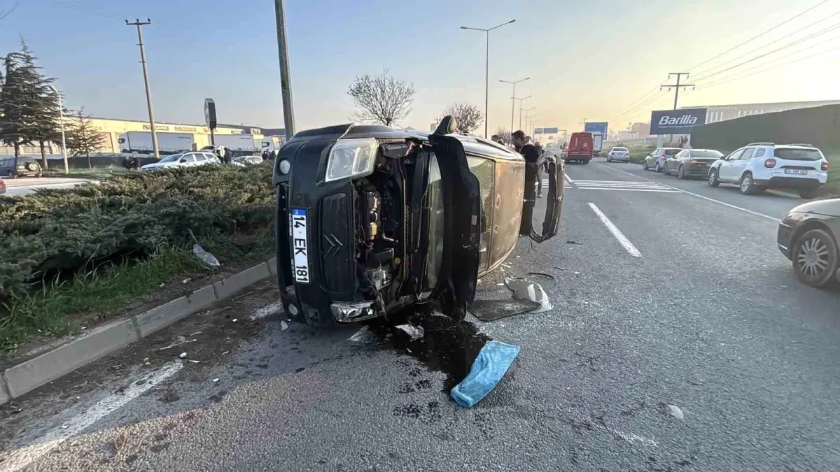 Bolu’da Kaza: Otomobil Devrildi, Sürücü Yaralandı