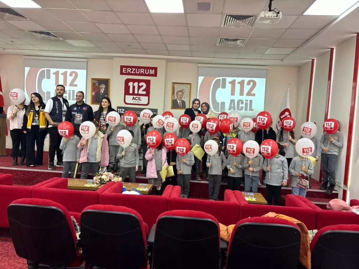 112 Acil Farkındalığı Etkinliği Erzurum’da Okul Öğrencilerini Bilinçlendirdi