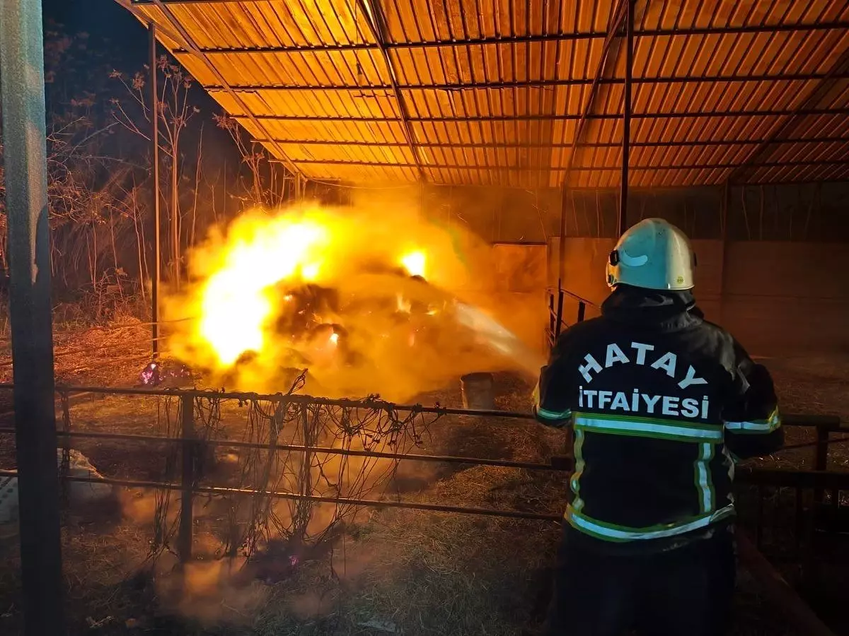 Defne’de Samanlık Yangını Kontrol Altına Alındı