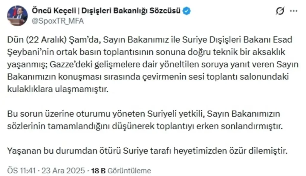 Bakanlar Basın Toplantısında Teknik Aksaklık