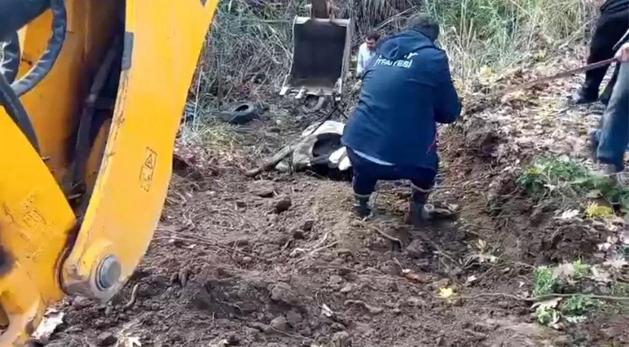 Hatay’da dereye düşen inek itfaiye ekipleri tarafından kurtarıldı