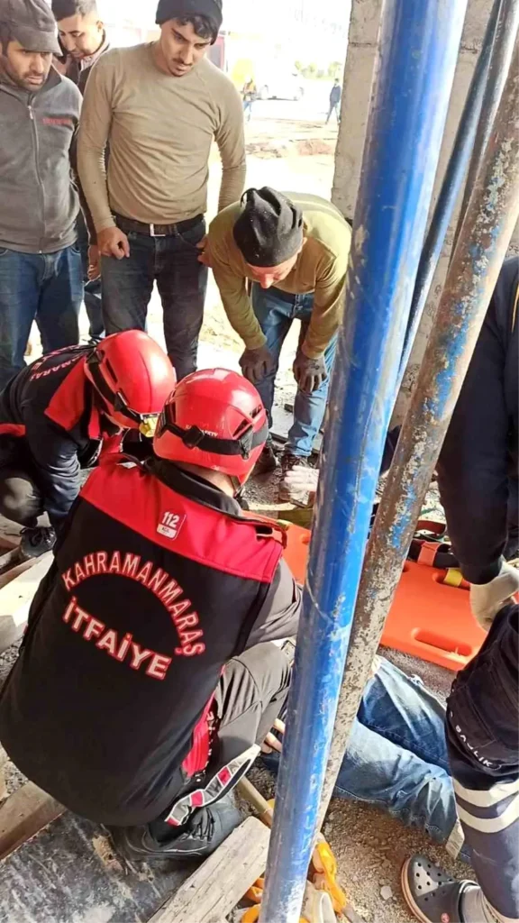Kahramanmaraş’ta İnşaat Katından Düşen İşçi Yaralandı