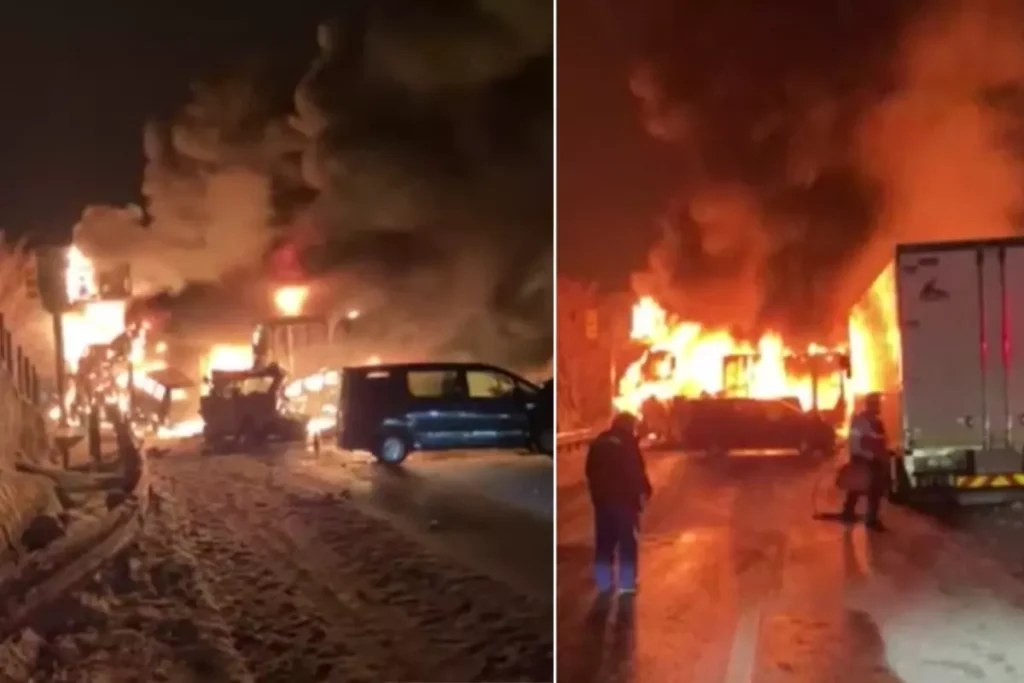 Japonya’da 50 araçlık zincirleme kaza: 2 ölü, 26 yaralı