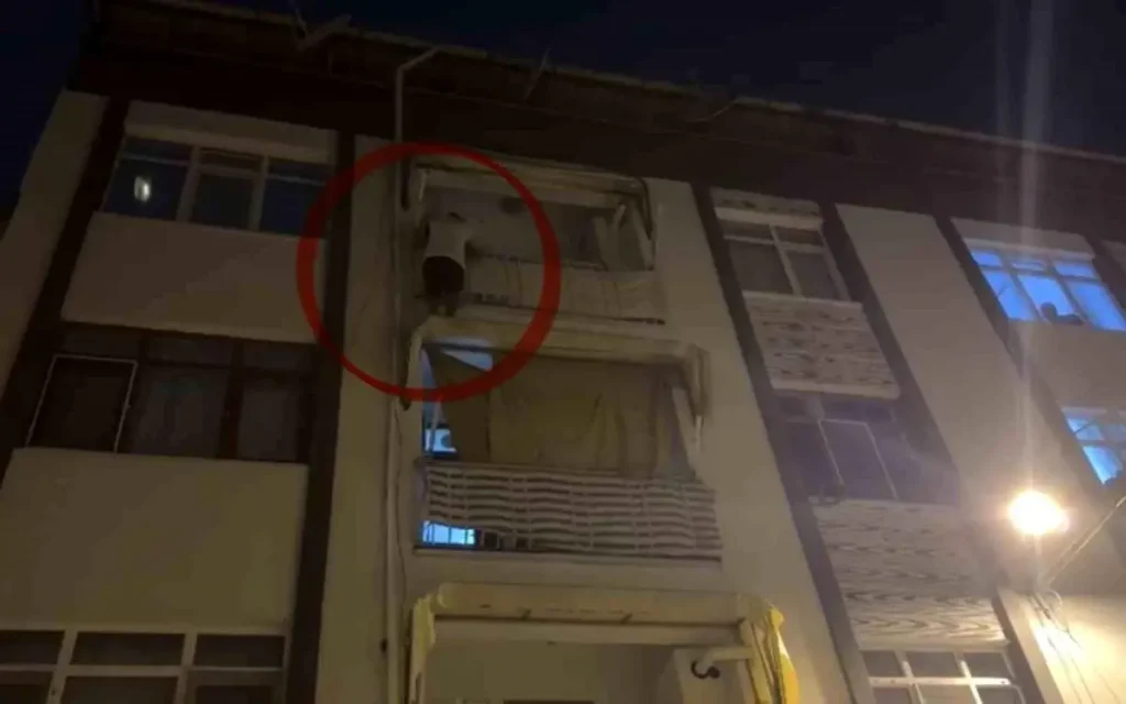 Samsun’da Yabancı Uyruklu Şahıs Balkonda Panikledi