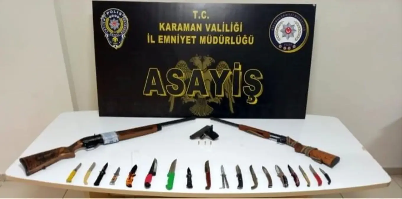 Karaman’da Asayiş Operasyonları Sürüyor: 5 Şahıs Tutuklandı, Büyük Uyuşturucu ve Silah Ele Geçirildi