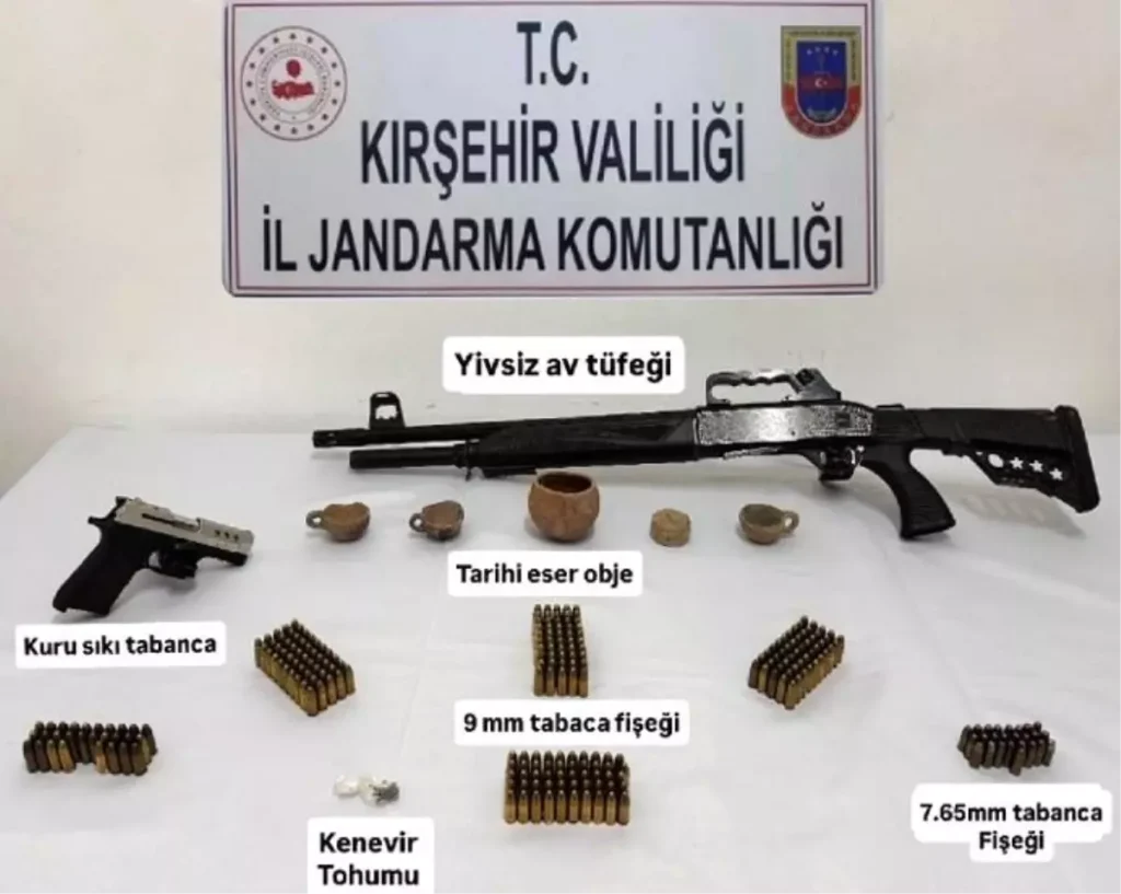 Kırşehir’de Büyük Kaçakçılık Operasyonu: Silah, Mühimmat ve Tarihi Eserler Ele Geçirildi