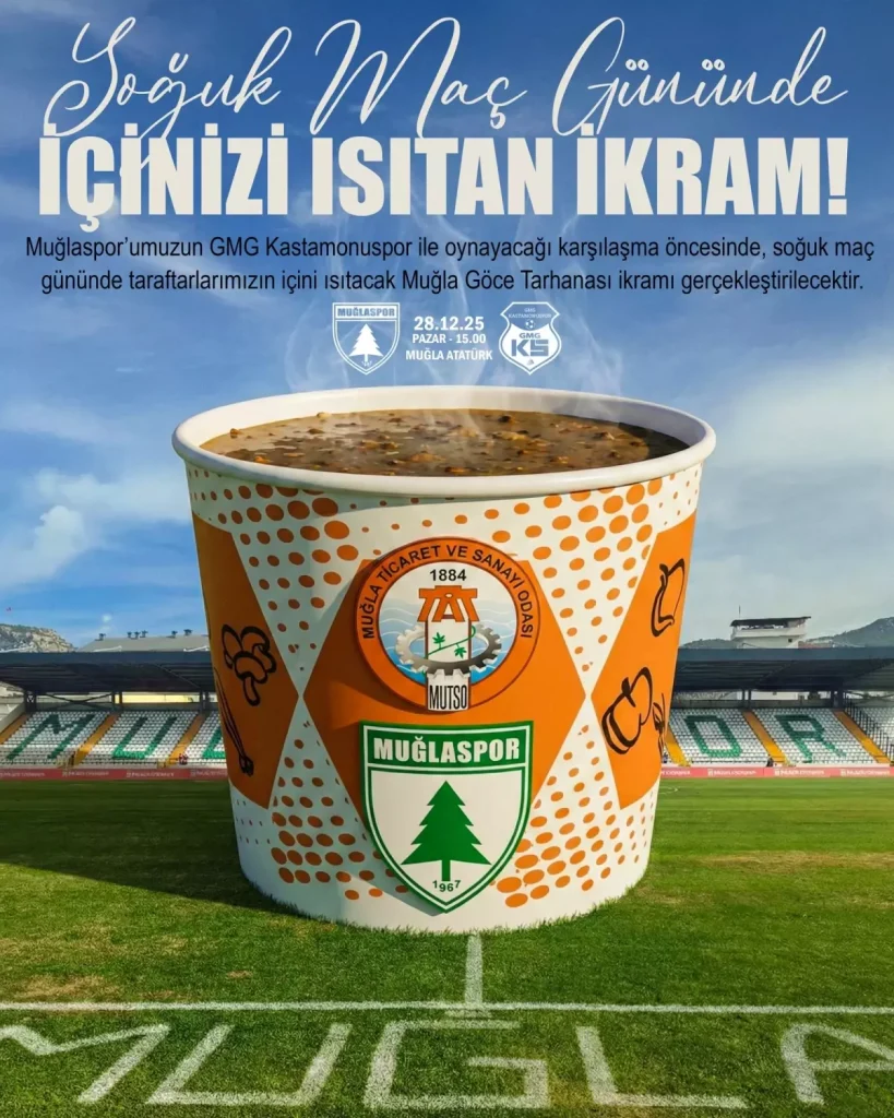 Muğlaspor’dan Taraftara Ücretsiz Tarhana İkramı ve Bilet Avantajı