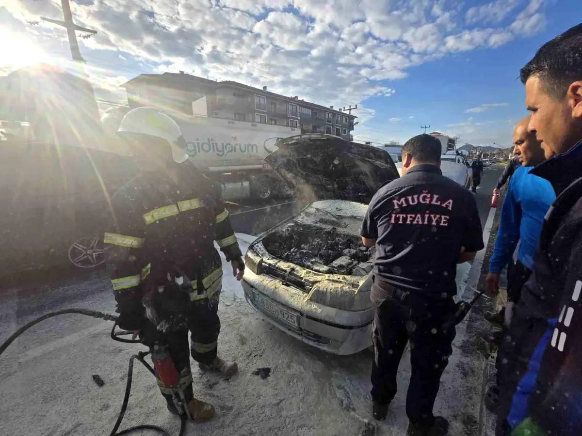 Muğla’da Araç Yangını Korkuttu