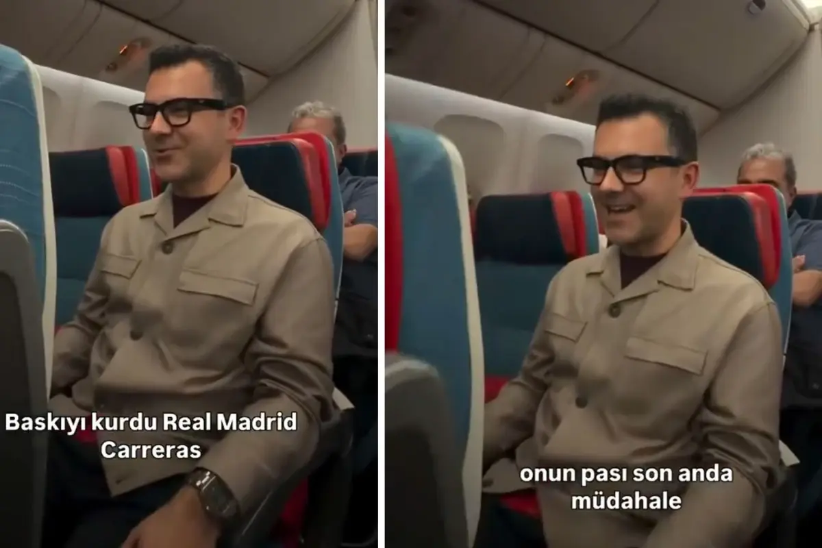 Özkan Öztürk, Uçakta Canlı Maç Anlatımıyla Kabinde Stadyum Havası Yaratıp Sosyal Medyada Fırtına Estirdi