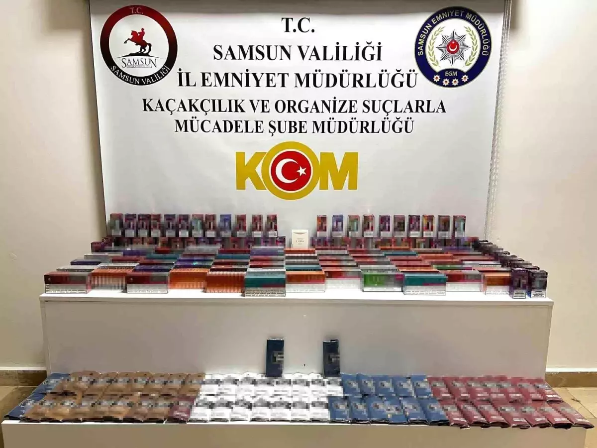 Samsun’da Gümrük Kaçağı Tütün ve Elektronik Sigara Ele Geçirildi