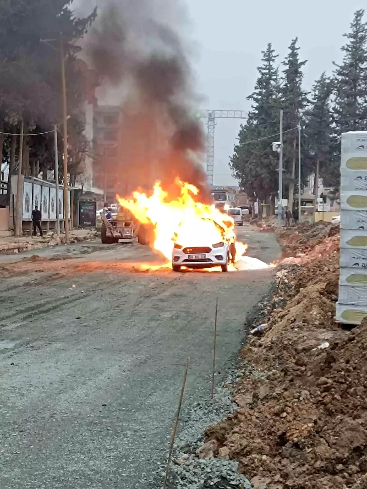 Hatay’da Doğalgaz Sızıntısı Araç Yangınına Sebep Oldu