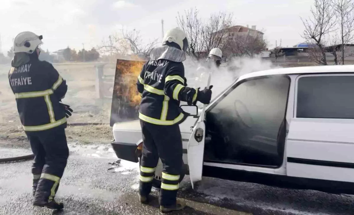 Aksaray’da Otomobil Yangını