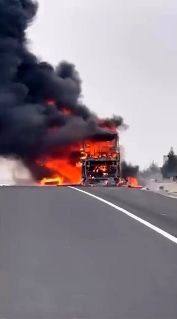 Eskişehir’de otobüs yandı: Yolcular ölümden döndü