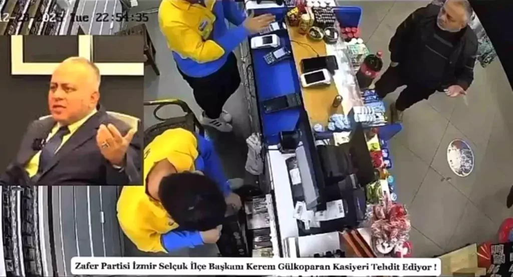 Zafer Partisi Selçuk İlçe Başkanı Kerem Gülkoparan’ın Kasiyere Yönelik Tehdit Anı Kamerada Görüldü