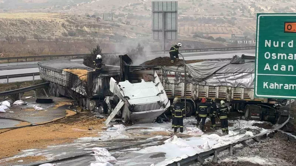 Gaziantep’te Tır Kazası ve Yangın