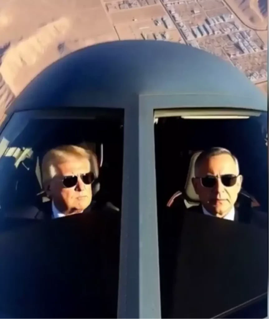 Trump ve Netanyahu’nun Yapay Zeka Destekli B-2 Uçağındaki Görüntüsü Gündemde
