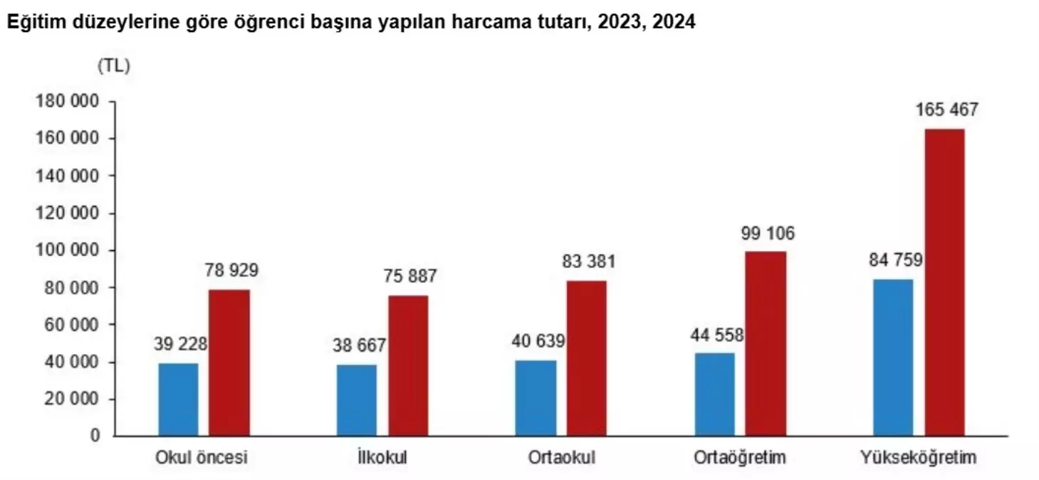 2024’te Eğitim Harcamaları Yüzde 94,6 Arttı
