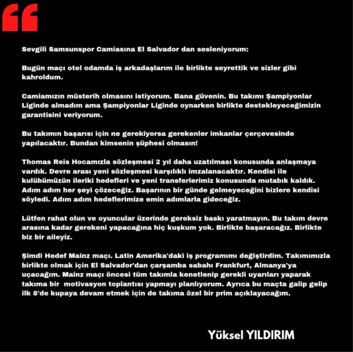 Samsunspor’da Thomas Reis ile 2 Yıllık Sözleşme!