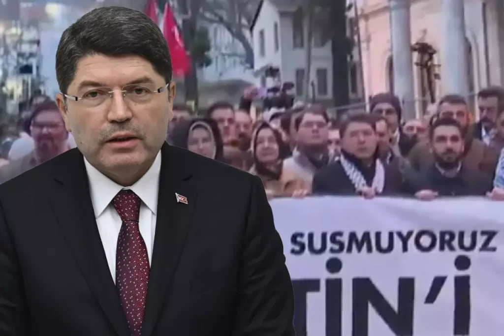 Adalet Bakanı Yılmaz Tunç da Filistin yürüyüşüne katıldı