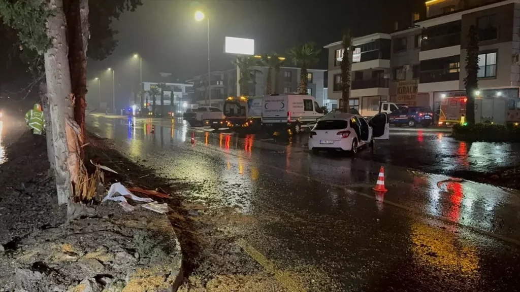 Refüjdeki Ağaca Çarpan Otomobilde Sürücü Hayatını Kaybetti
