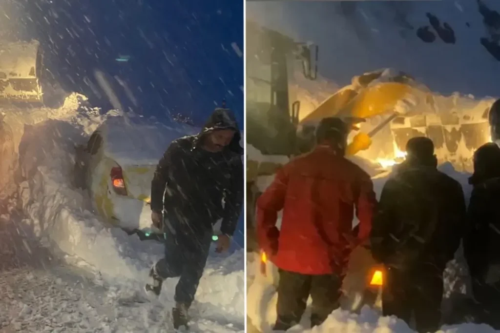 Hakkari’de çığ paniği: Otomobilde mahsur kalan 3 kişi kurtarıldı